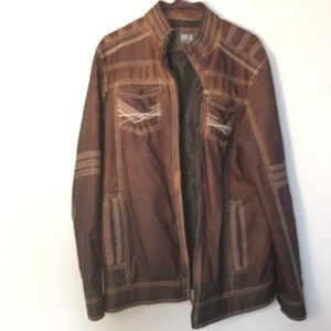 Men’s leather Buckle jacket